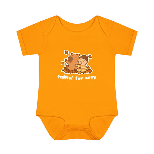 Fallin' For Cozy Baby Bodysuit (Brown/Orange)