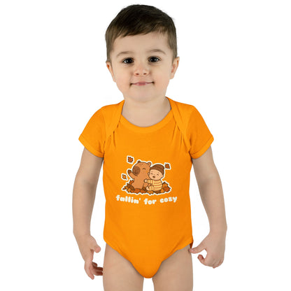 Fallin' For Cozy Baby Bodysuit (Brown/Orange)