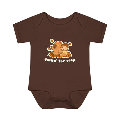 Fallin' For Cozy Baby Bodysuit (Brown/Orange)