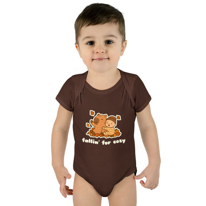 Fallin' For Cozy Baby Bodysuit (Brown/Orange)